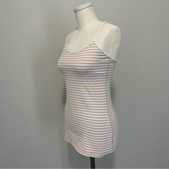 Lululemon Power Y Tank Top Narrow Bold Stripe White Nude - Picture 9 of 16